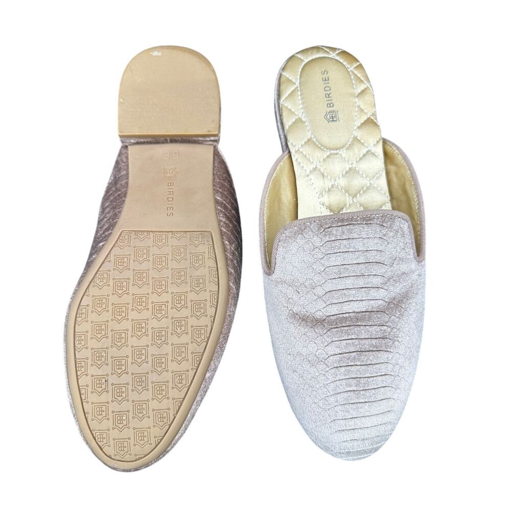 Birdies The Phoebe Pink Python Womens 6.5 Embossed Velvet Mules Spring Pretty 🎀 - Picture 6 of 12